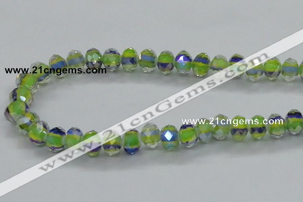 CLG38 14 inches 8*10mm faceted rondelle handmade lampwork beads