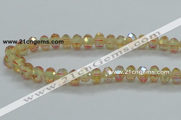 CLG39 14 inches 8*10mm faceted rondelle handmade lampwork beads