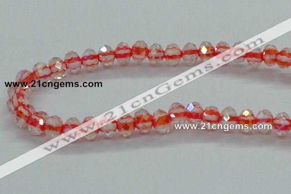 CLG40 14 inches 8*10mm faceted rondelle handmade lampwork beads