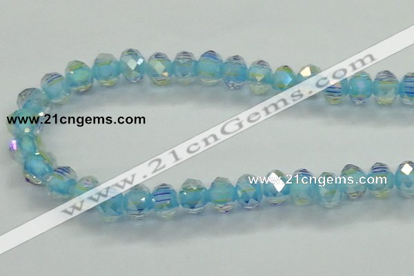 CLG42 14 inches 8*10mm faceted rondelle handmade lampwork beads