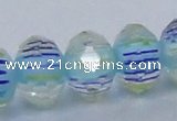 CLG44 13 inches 9*12mm faceted rondelle handmade lampwork beads