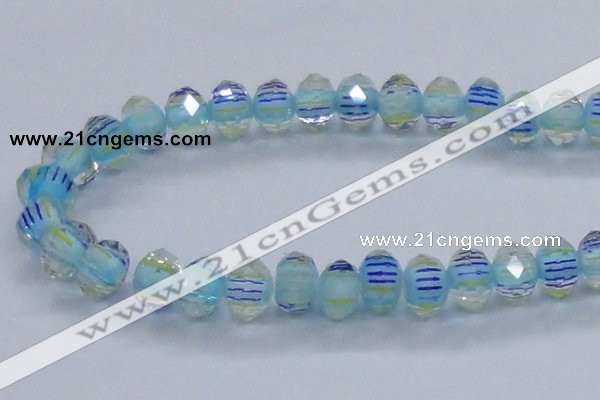 CLG44 13 inches 9*12mm faceted rondelle handmade lampwork beads