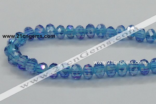 CLG46 13 inches 9*12mm faceted rondelle handmade lampwork beads