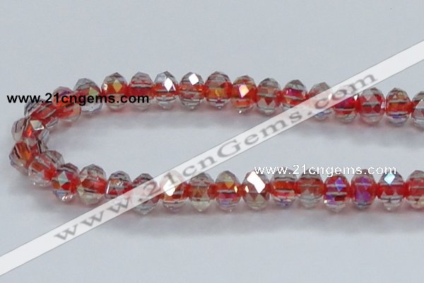 CLG47 13 inches 9*12mm faceted rondelle handmade lampwork beads