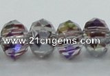 CLG49 13 inches 9*12mm faceted rondelle handmade lampwork beads