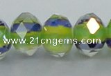 CLG50 13 inches 9*12mm faceted rondelle handmade lampwork beads