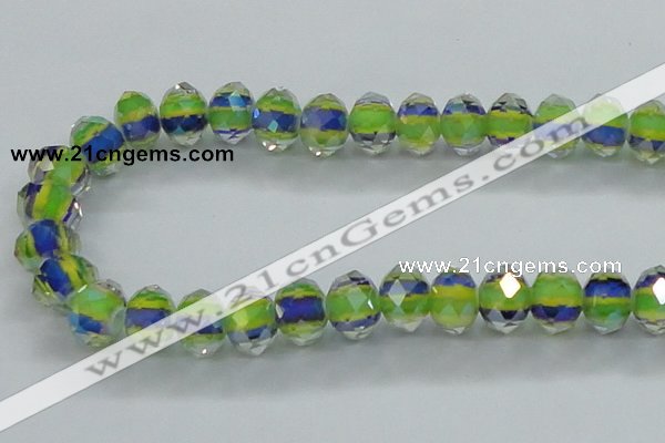 CLG50 13 inches 9*12mm faceted rondelle handmade lampwork beads