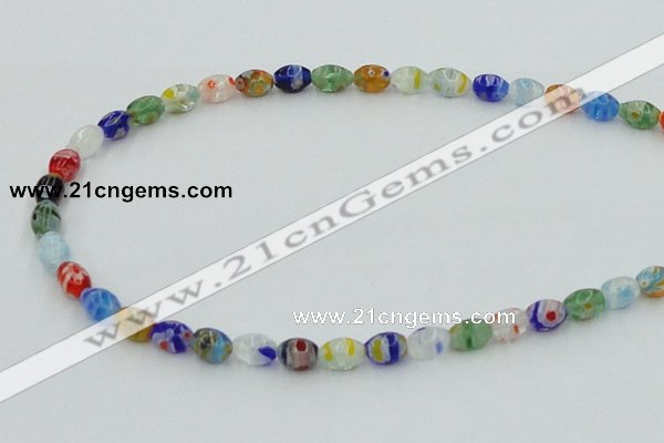 CLG503 16 inches 6*8mm rice lampwork glass beads wholesale