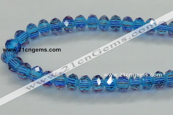 CLG51 13 inches 9*12mm faceted rondelle handmade lampwork beads