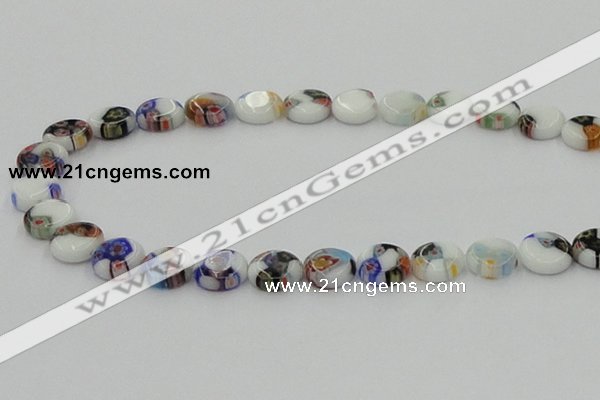 CLG515 16 inches 10mm flat round lampwork glass beads wholesale