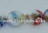 CLG516 16 inches 12mm flat round lampwork glass beads wholesale