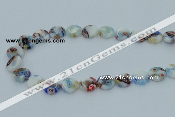 CLG516 16 inches 12mm flat round lampwork glass beads wholesale