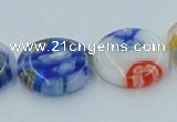 CLG517 16 inches 14mm flat round lampwork glass beads wholesale