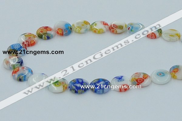 CLG517 16 inches 14mm flat round lampwork glass beads wholesale