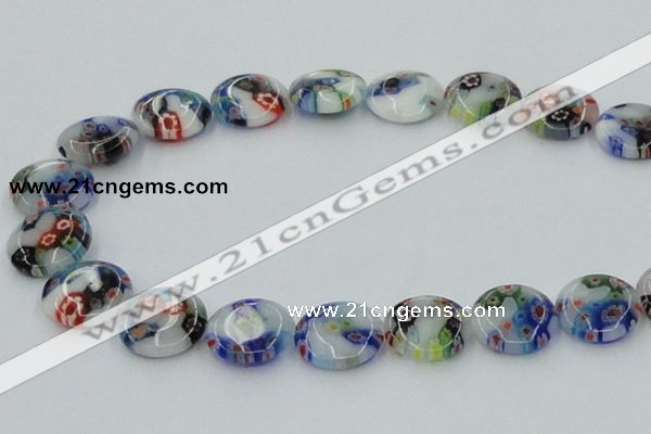 CLG518 16 inches 16mm flat round lampwork glass beads wholesale