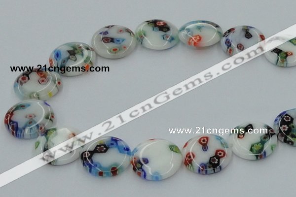 CLG519 16 inches 20mm flat round lampwork glass beads wholesale