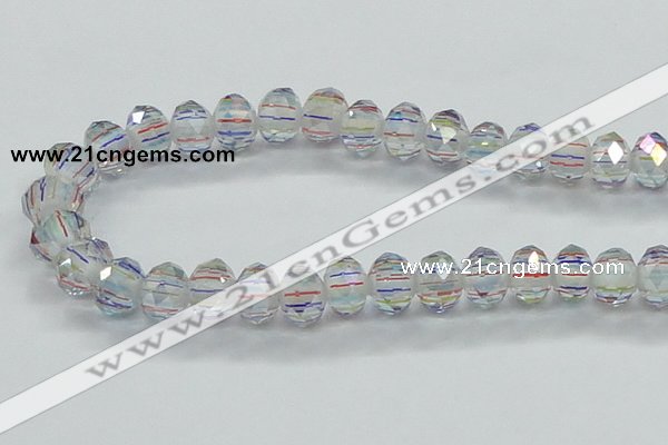 CLG52 13 inches 9*12mm faceted rondelle handmade lampwork beads