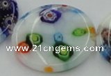 CLG520 16 inches 25mm flat round lampwork glass beads wholesale