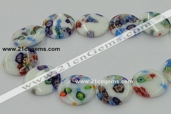 CLG520 16 inches 25mm flat round lampwork glass beads wholesale