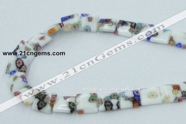 CLG522 16 inches 12*12mm square lampwork glass beads wholesale