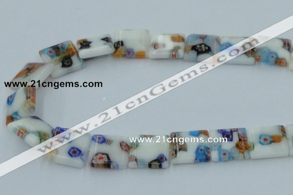 CLG523 16 inches 14*14mm square lampwork glass beads wholesale