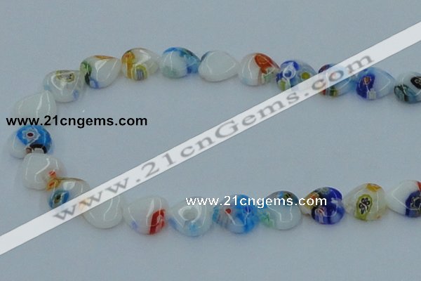 CLG525 16 inches 12*12mm heart lampwork glass beads wholesale