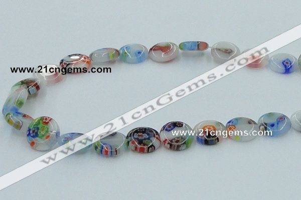CLG527 16 inches 12mm flat round lampwork glass beads wholesale