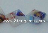 CLG529 16 inches 10*10mm diamond lampwork glass beads wholesale