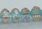 CLG53 13 inches 9*12mm faceted rondelle handmade lampwork beads