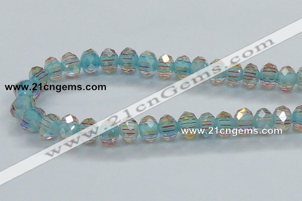 CLG53 13 inches 9*12mm faceted rondelle handmade lampwork beads