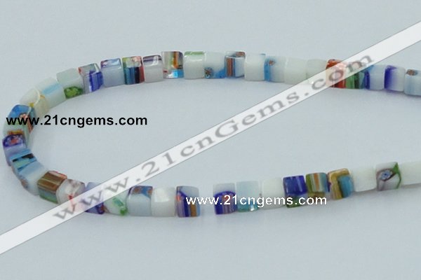 CLG531 16 inches 6*6mm cube lampwork glass beads wholesale