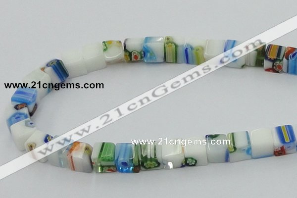 CLG532 16 inches 8*8mm cube lampwork glass beads wholesale