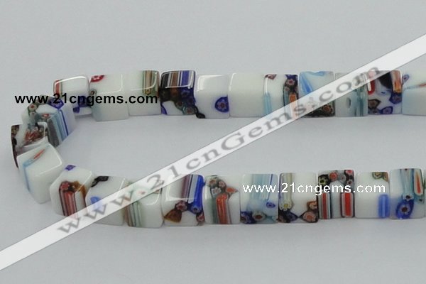 CLG533 16 inches 10*10mm cube lampwork glass beads wholesale