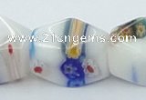 CLG536 16 inches 12*15mm faceted cuboid lampwork glass beads