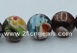 CLG541 16 inches 10mm round goldstone & lampwork glass beads