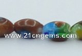 CLG545 16 inches 8*13mm rice goldstone & lampwork glass beads