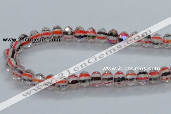 CLG55 13 inches 9*12mm faceted rondelle handmade lampwork beads