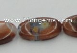 CLG554 16 inches 12*18mm oval goldstone & lampwork glass beads