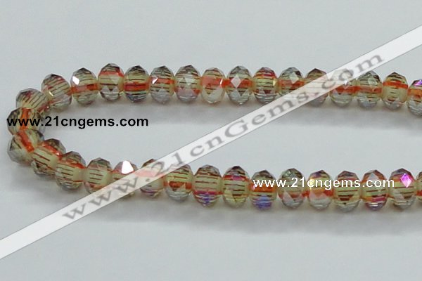 CLG56 13 inches 9*12mm faceted rondelle handmade lampwork beads