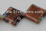 CLG560 16 inches 15*15mm diamond goldstone & lampwork glass beads