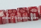 CLG564 16 inches 8*8mm cube lampwork glass beads wholesale