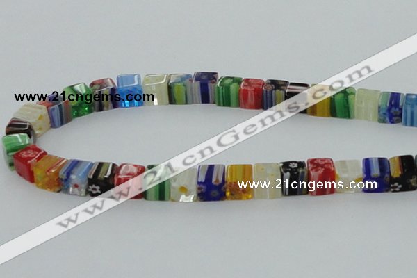 CLG567 16 inches 8*8mm cube lampwork glass beads wholesale