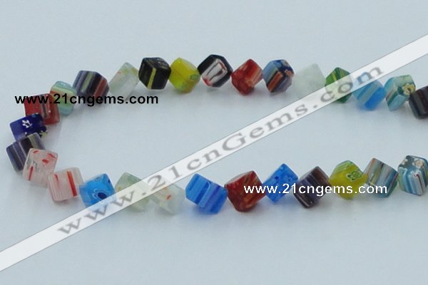 CLG569 16 inches 8*8mm cube lampwork glass beads wholesale