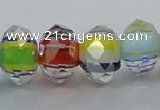 CLG57 13 inches 9*12mm faceted rondelle handmade lampwork beads