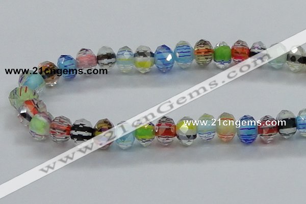 CLG57 13 inches 9*12mm faceted rondelle handmade lampwork beads