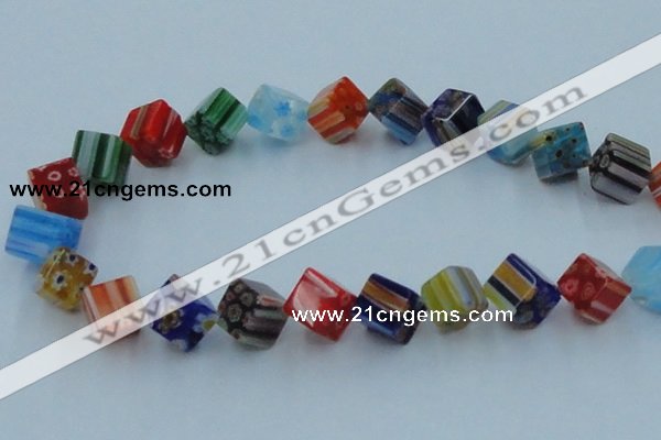 CLG570 16 inches 10*10mm cube lampwork glass beads wholesale