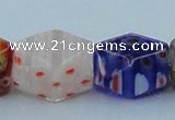 CLG578 16 inches 10*15mm faceted cuboid lampwork glass beads