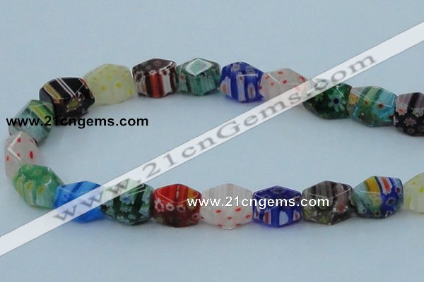 CLG578 16 inches 10*15mm faceted cuboid lampwork glass beads