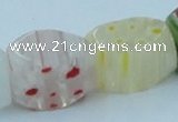 CLG579 16 inches 12*15mm faceted cuboid lampwork glass beads