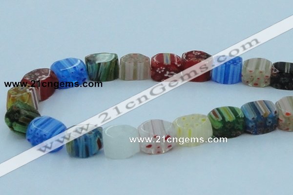 CLG579 16 inches 12*15mm faceted cuboid lampwork glass beads